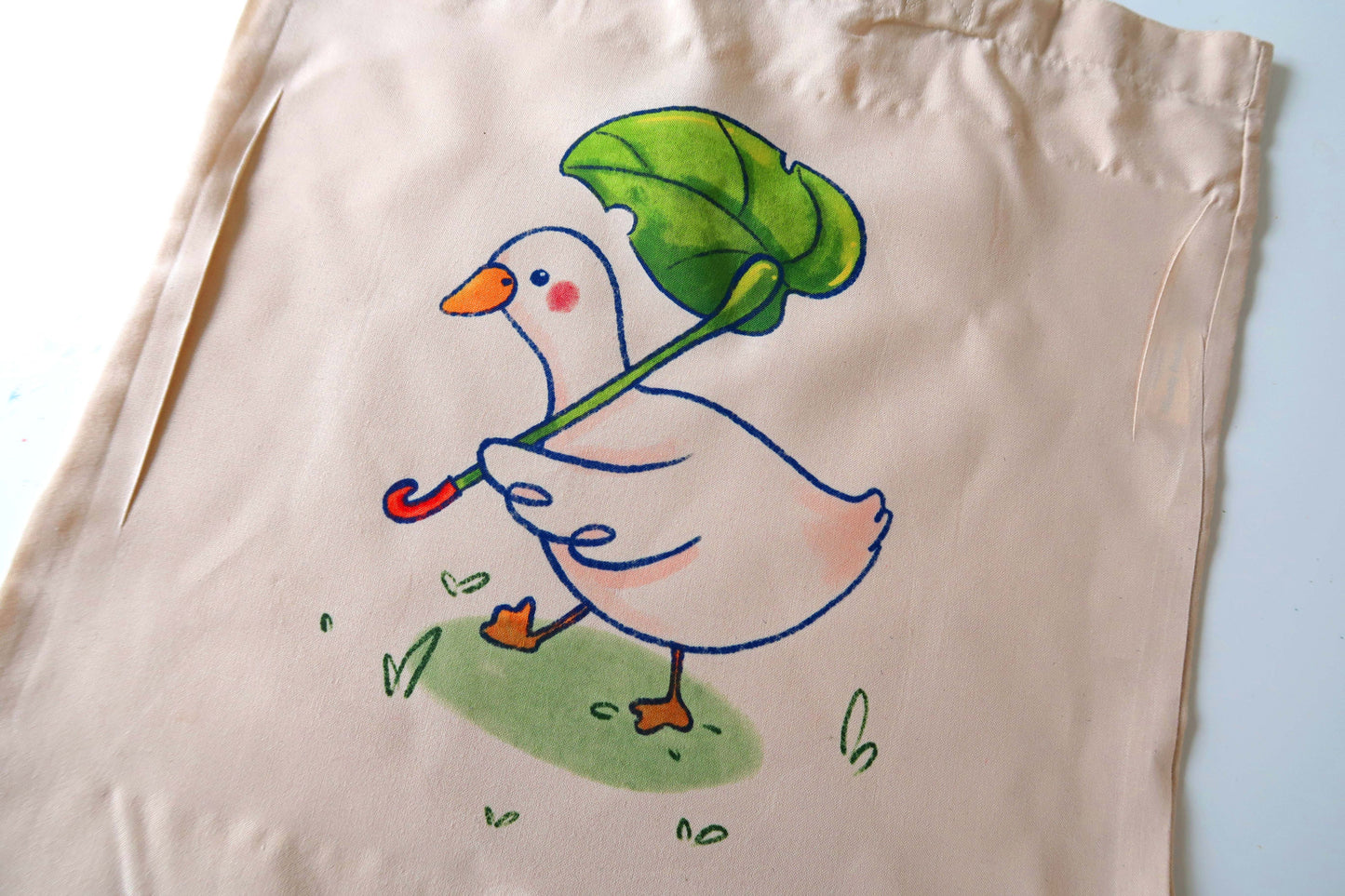 Duck with Umbrella Tote Bag