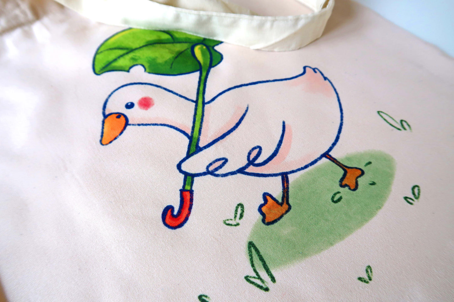 Duck with Umbrella Tote Bag