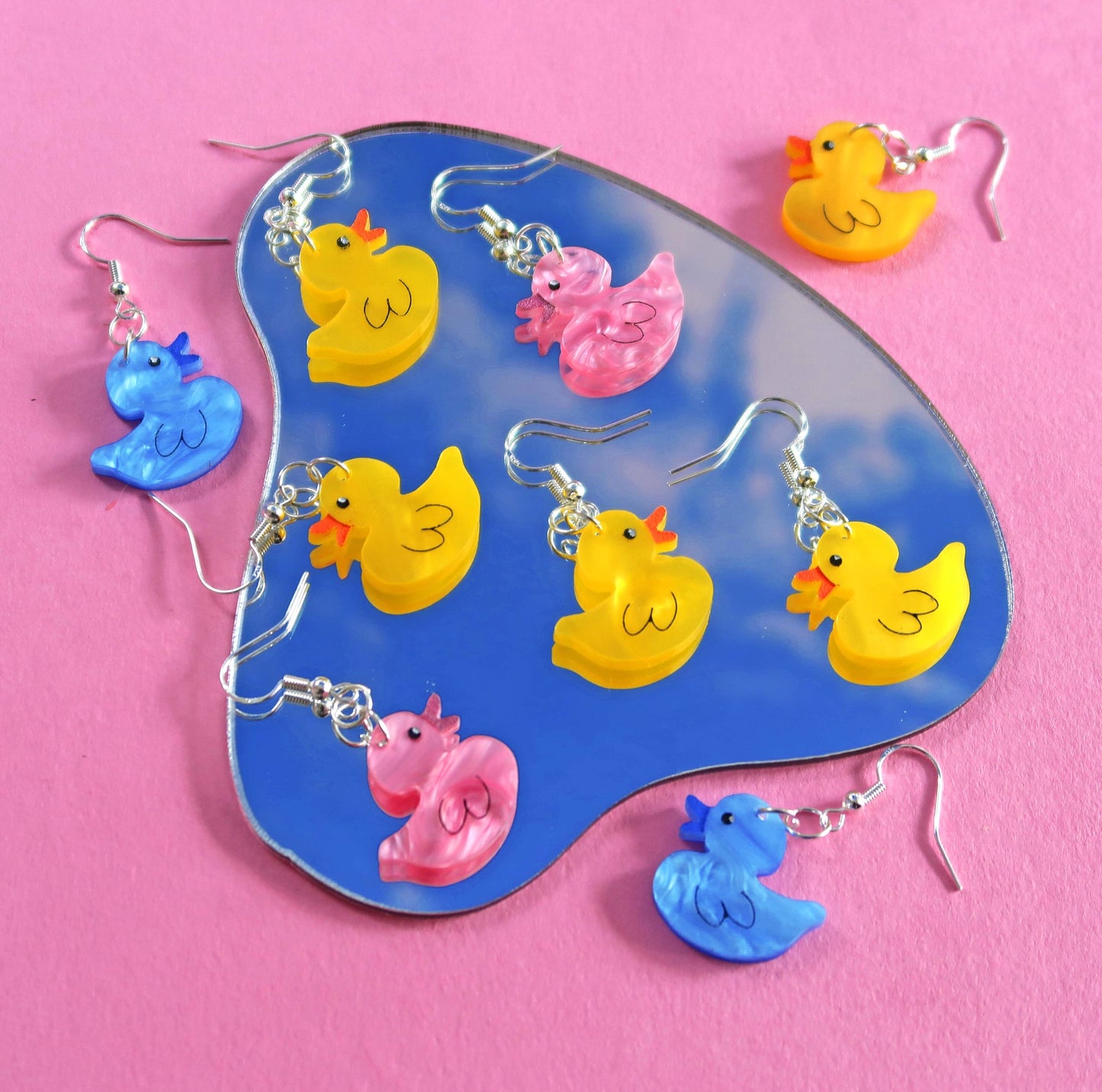 Rubber Duck Dangly Earrings