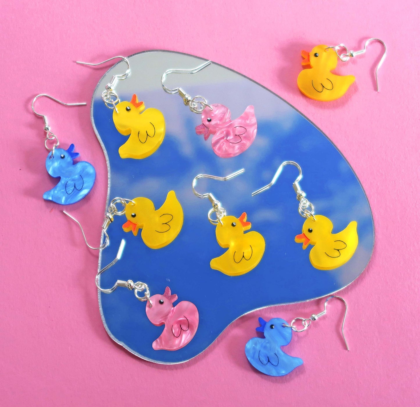 Rubber Duck Dangly Earrings