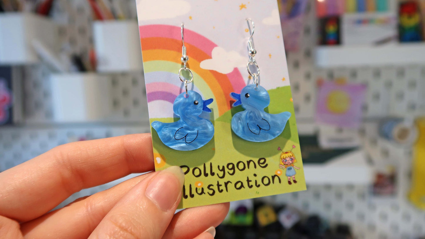 Rubber Duck Dangly Earrings