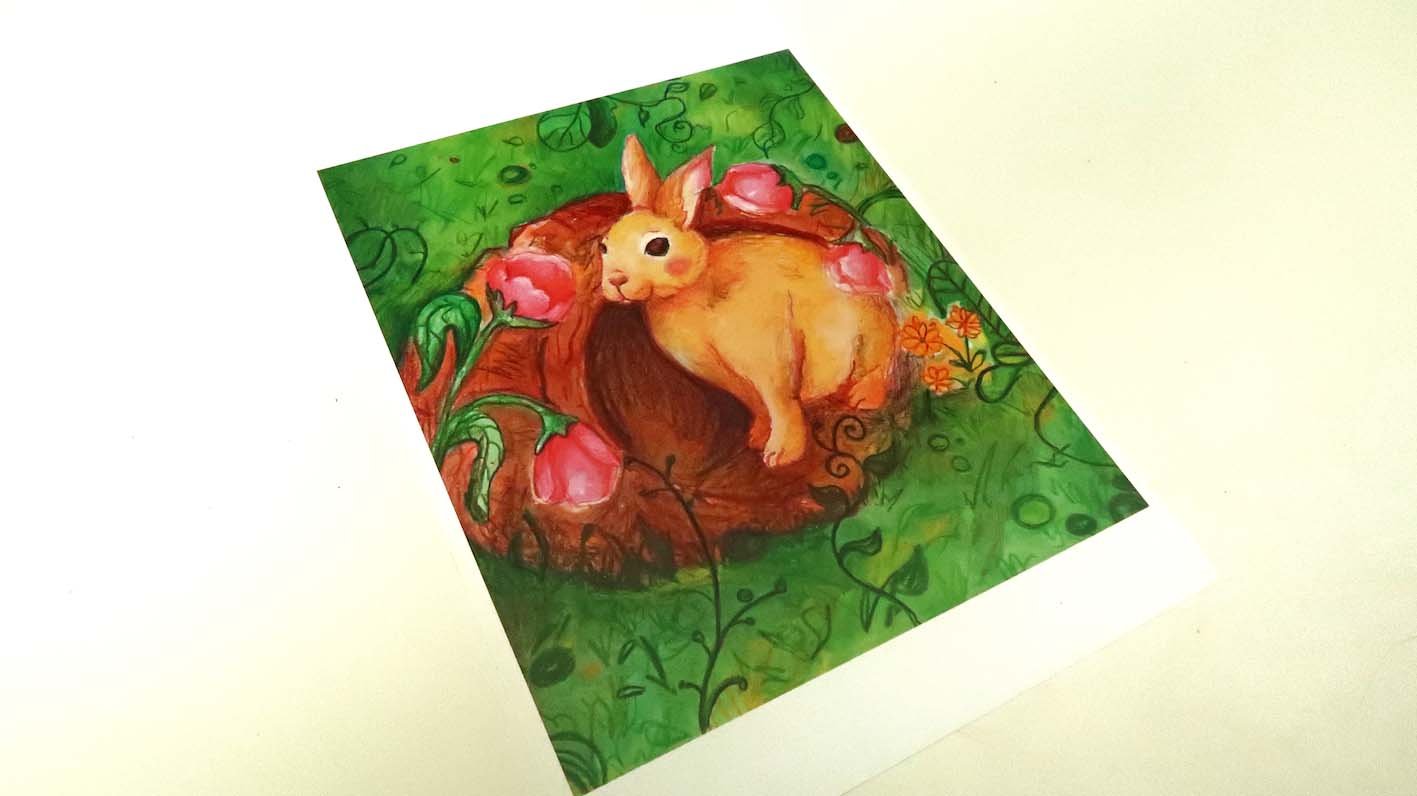 A5 Forest Bunny Illustrated Art Print
