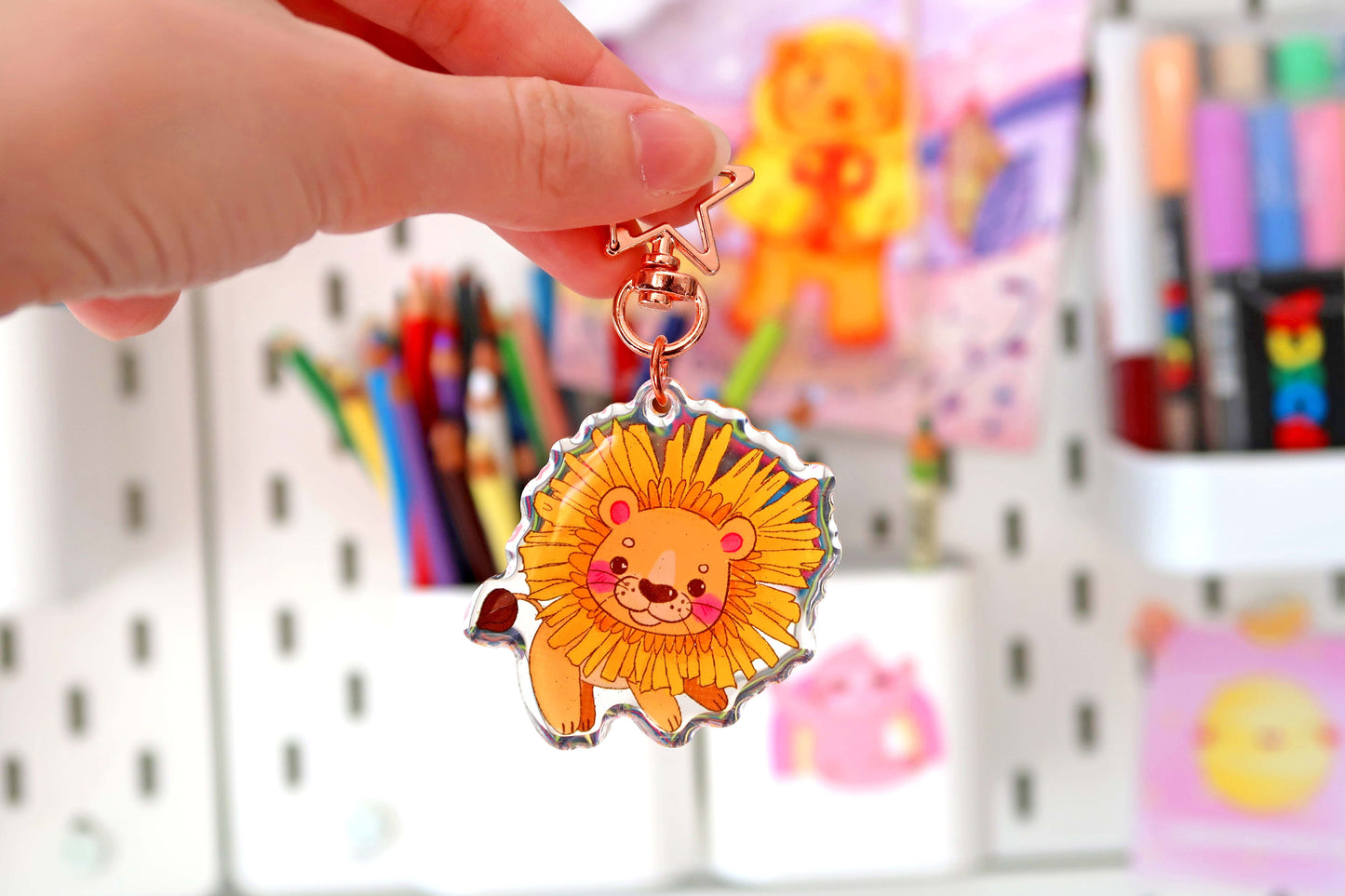 Dande-lion Glitter acrylic keyring