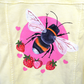 Strawberry Bee Denim Jacket - Custom Painted - UK Size Men's Small
