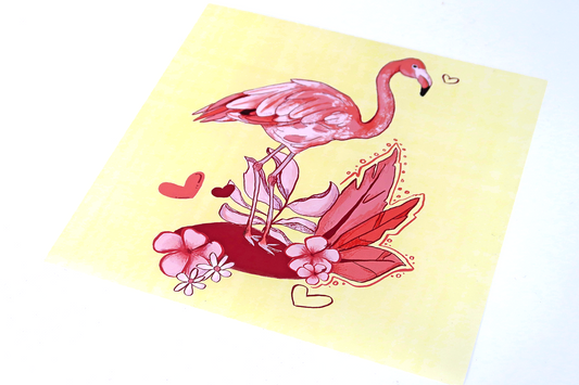 Flamingo Square 210mm Print