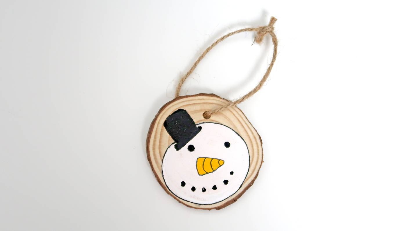 Reindeer or Snowman Wooden Slice Bauble