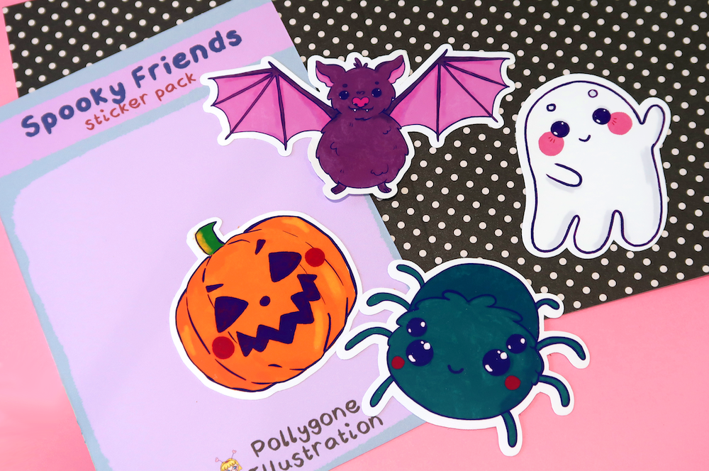 Spooky Friends Vinyl Sticker Set (Pack of 4)