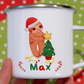 Sloth Personalised Name Christmas Tree Unbreakable Enamel Mug