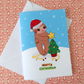Sloth X-Mas Tree Happy Christmas Greeting Card/s