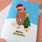 Sloth X-Mas Tree Happy Christmas Greeting Card/s