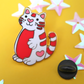 Standing Enamel Love Heart Cat Pin