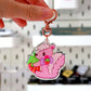 Strawberry Skunk Acrylic Keyring