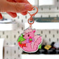 Strawberry Skunk Acrylic Keyring