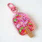 Strawberry Skunk Ice Lolly Acrylic Keyring