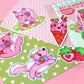 Strawberry Skunk Sticker Set (Pack of 6)