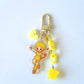 Tokyo Mew Mew glitter acrylic keyring w/ charms - Mew Mew Power