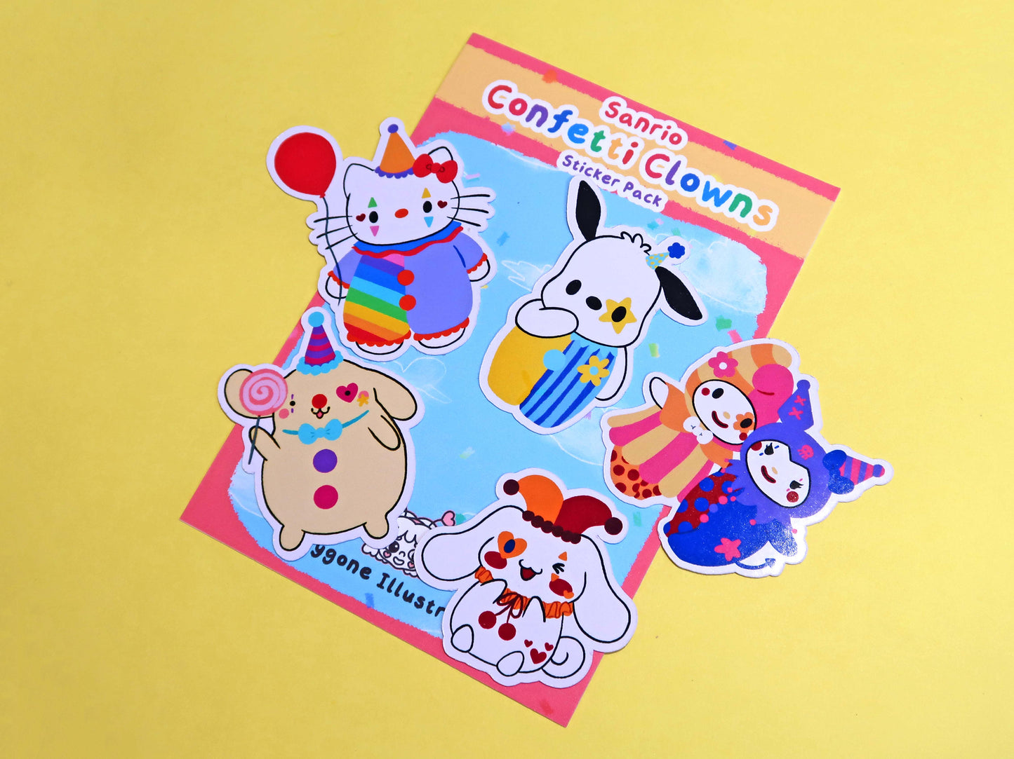 Sanrio Confetti Clowns Sticker Set (Pack of 5)