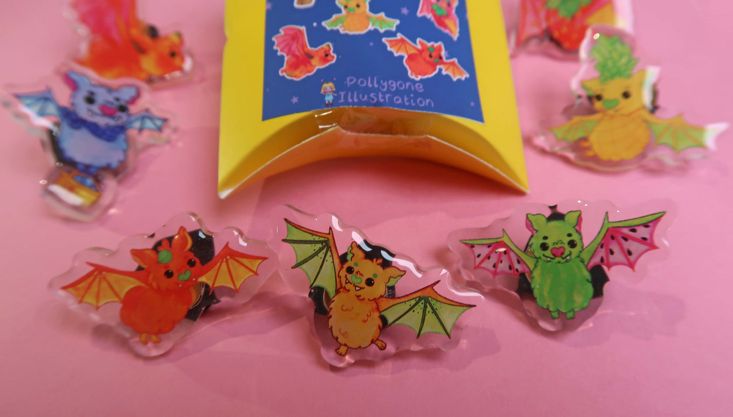 Fruit Bat Mystery Box Acrylic Pins Surprise