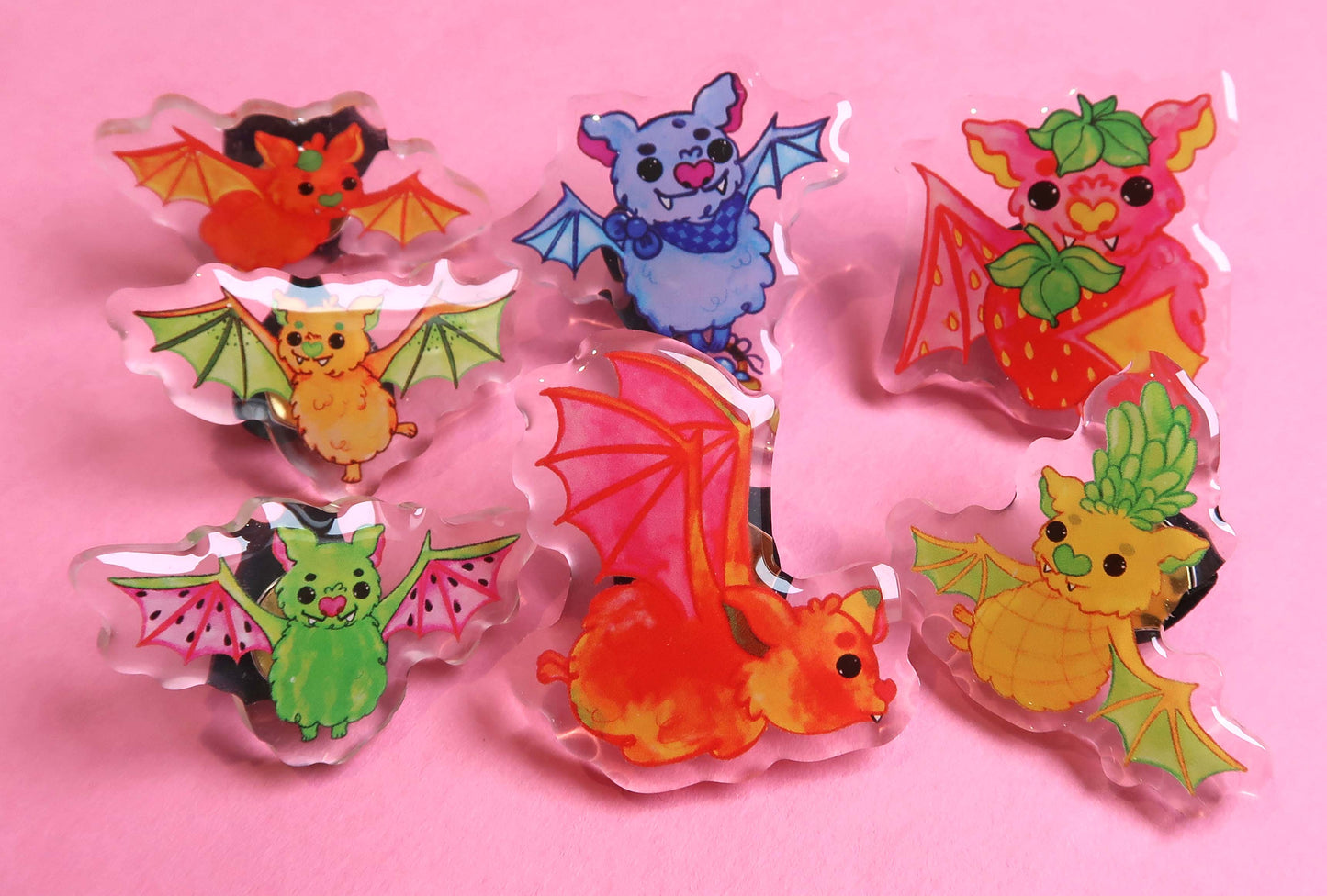 Fruit Bat Mystery Box Acrylic Pins Surprise