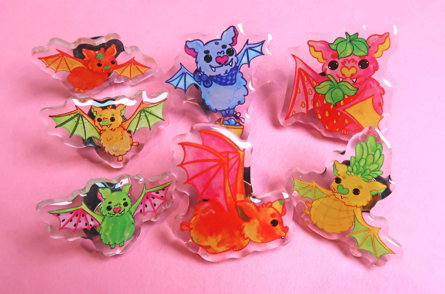 Fruit Bat Mystery Box Acrylic Pins Surprise