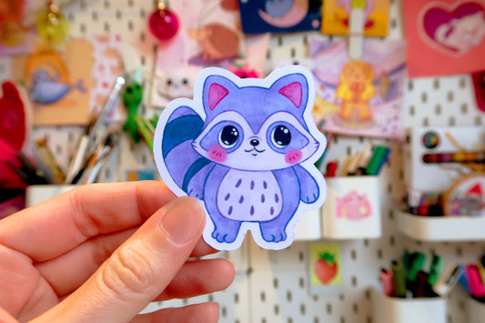 Purple Raccoon Sticker