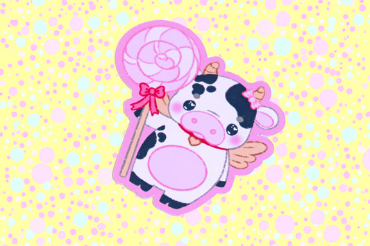Sweet Pink Cow Sticker