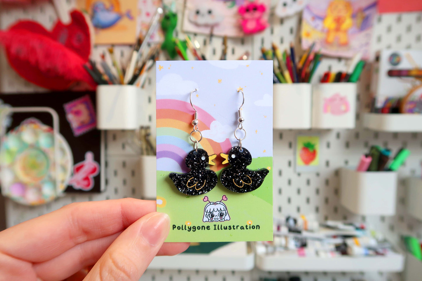 Rubber Duck  Dangly Earrings