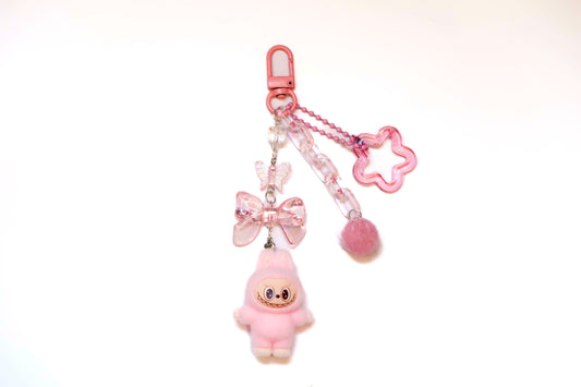 Labubu Cotton Candy Beaded Keyring