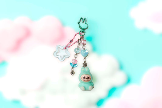 Labubu Cloud Beaded Keyring