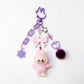 Labubu Lavender Beaded Keyring