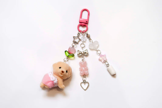 Crawling Golden Labrador Baby - Sylvanian Families Keyring