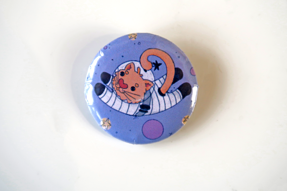 Space Cat Button Badge