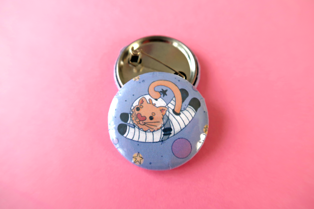 Space Cat Button Badge