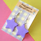 Flat Star Earrings - CHOOSE YOUR COLOUR (sterling silver plated, hypoallergenic)