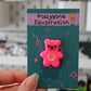 Neon Pink Flower Bear Pin