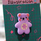 Purple Flower Bear Pin