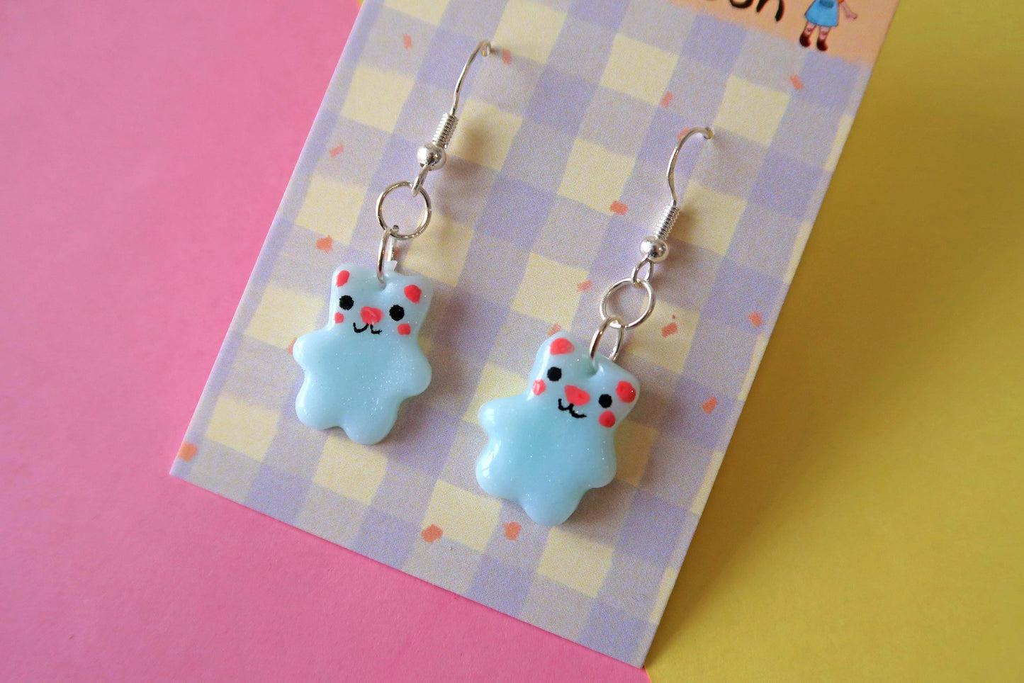 Kawaii Bear Dangly Earrings - CHOOSE FROM 8 COLOURS!