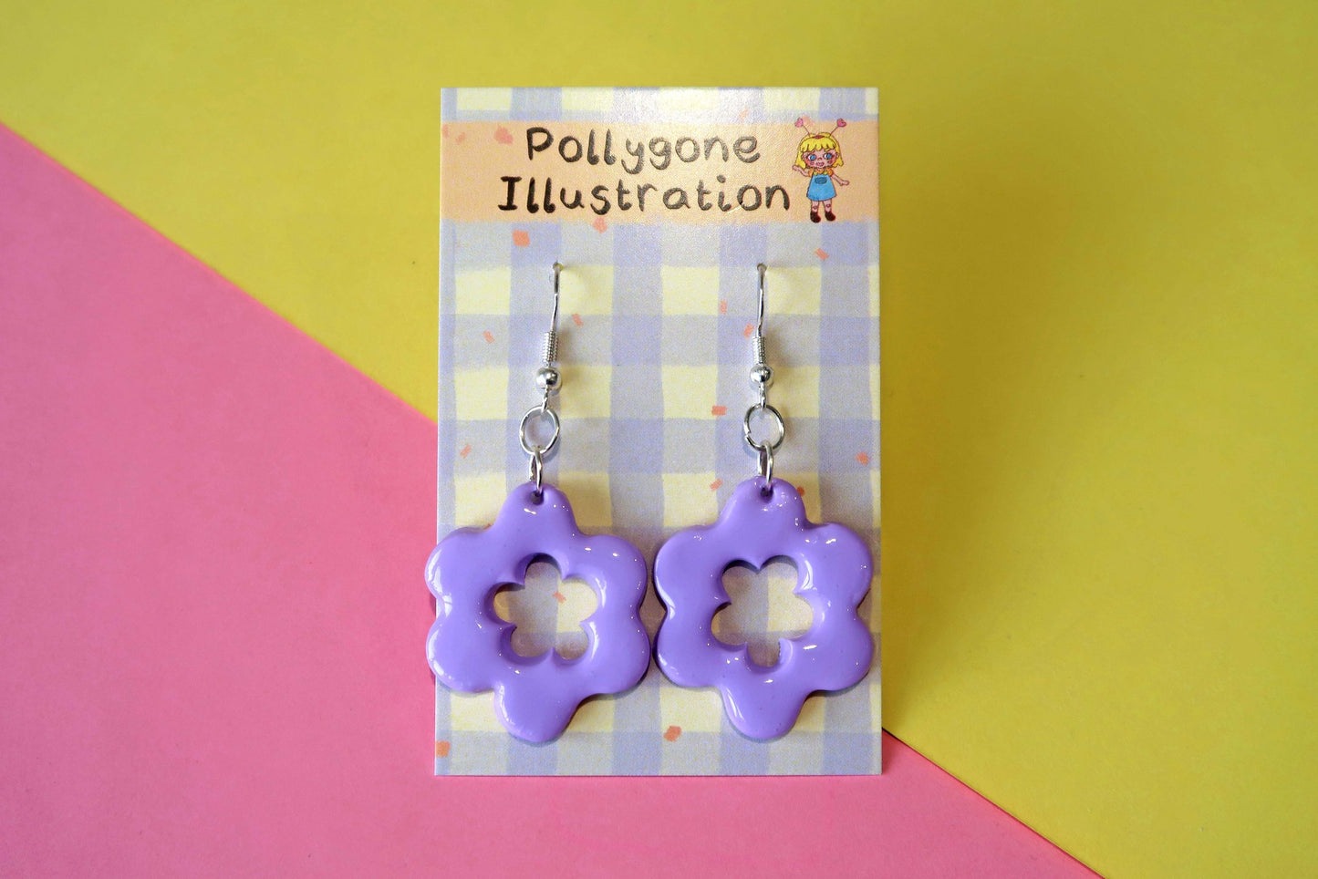 Swirly Flower Earrings - CHOOSE YOUR COLOUR  (sterling silver plated, hypoallergenic)