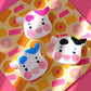 Strawberry Acrylic Cow Badge