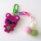 Felted Bear Keyring with Chain & Pom Pom Collection 2