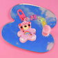 Pink Rainbow Bear Keyring