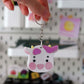 Strawberry Acrylic Cow keyring