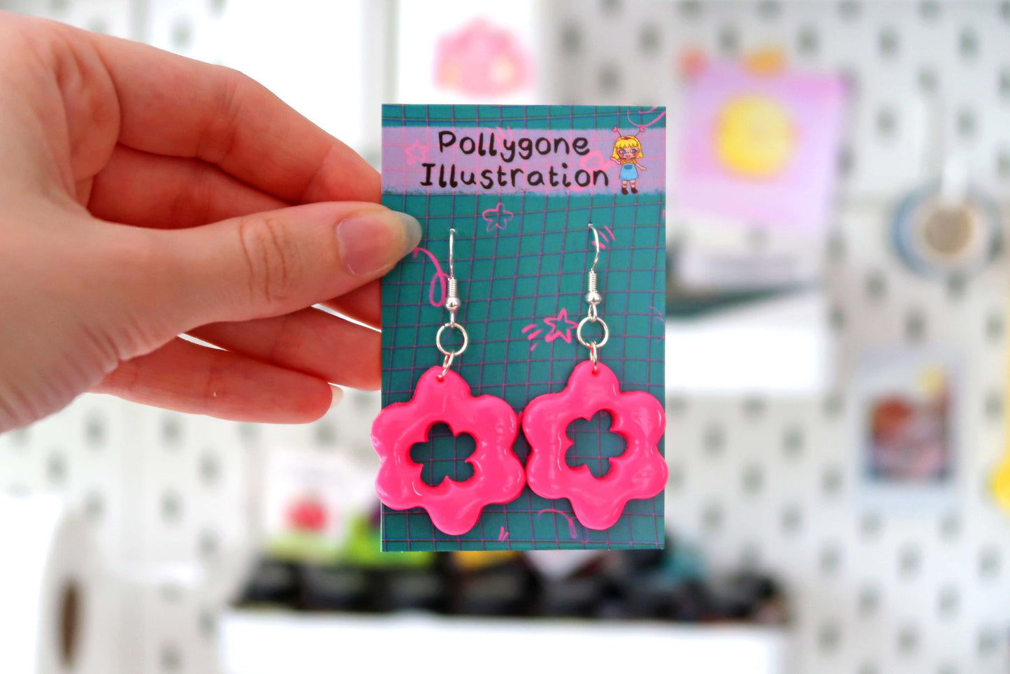 Swirly Flower Earrings - CHOOSE YOUR COLOUR  (sterling silver plated, hypoallergenic)