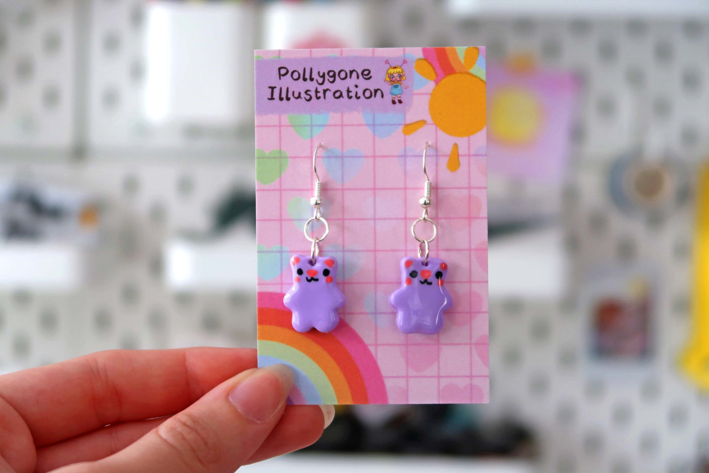 Kawaii Bear Dangly Earrings - CHOOSE FROM 8 COLOURS!