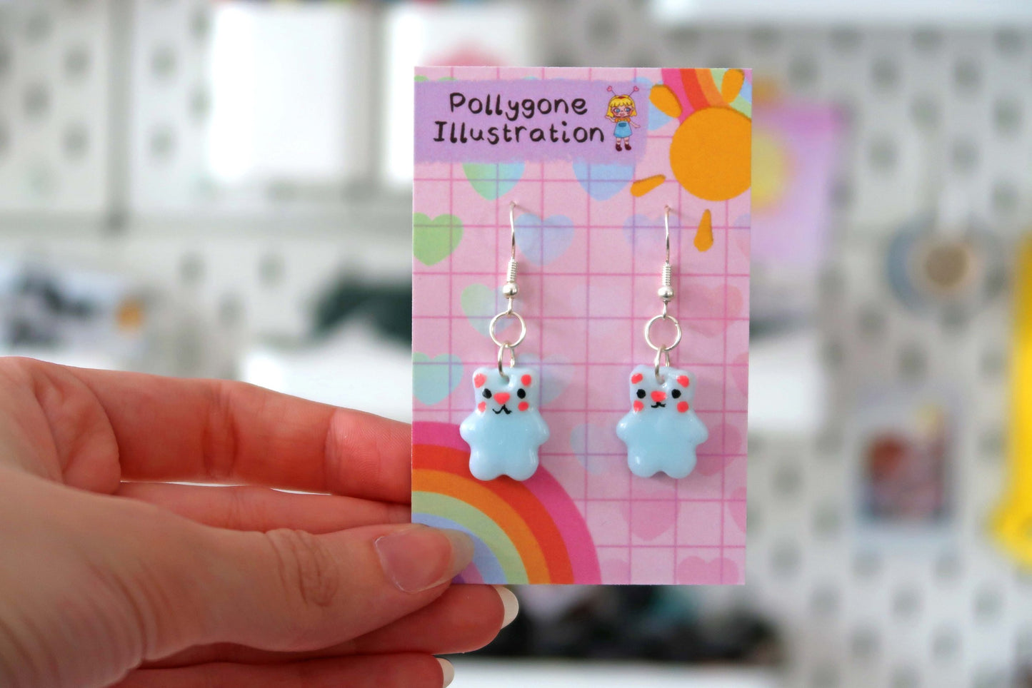 Kawaii Bear Dangly Earrings - CHOOSE FROM 8 COLOURS!