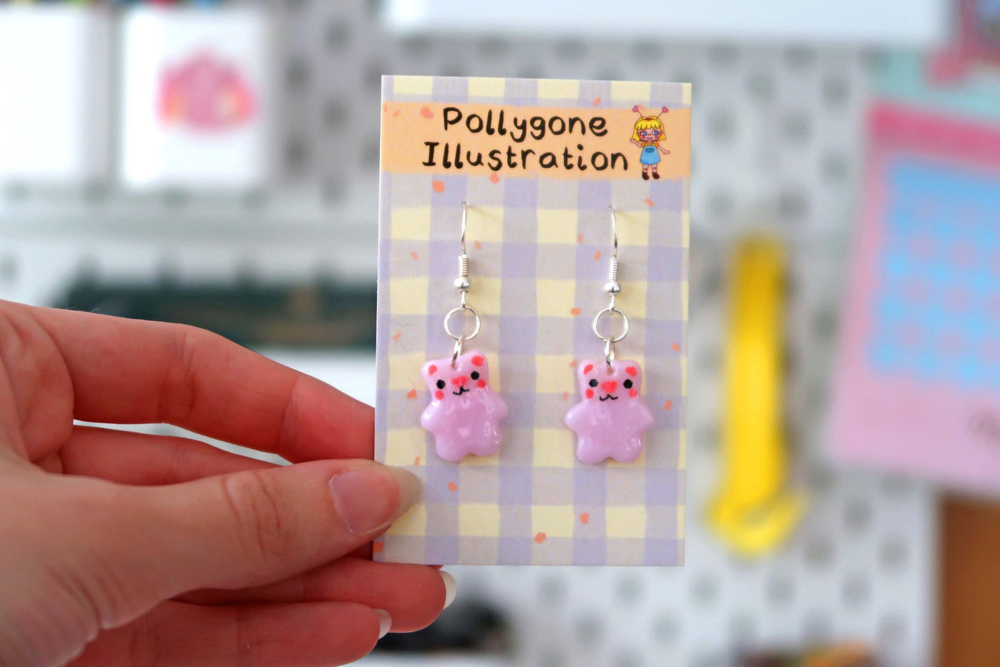 Kawaii Bear Dangly Earrings - CHOOSE FROM 8 COLOURS!