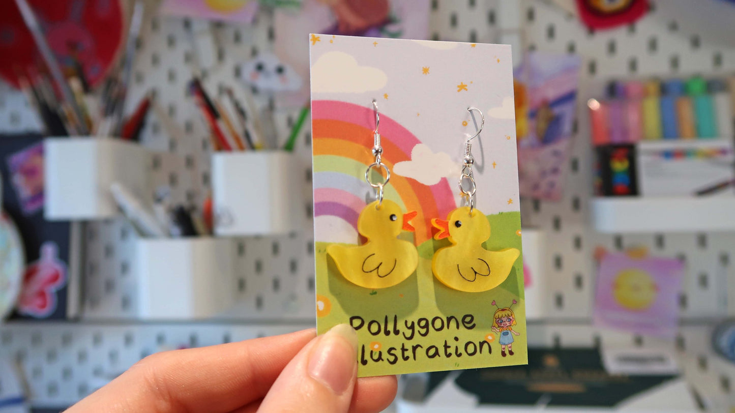 Rubber Duck  Dangly Earrings