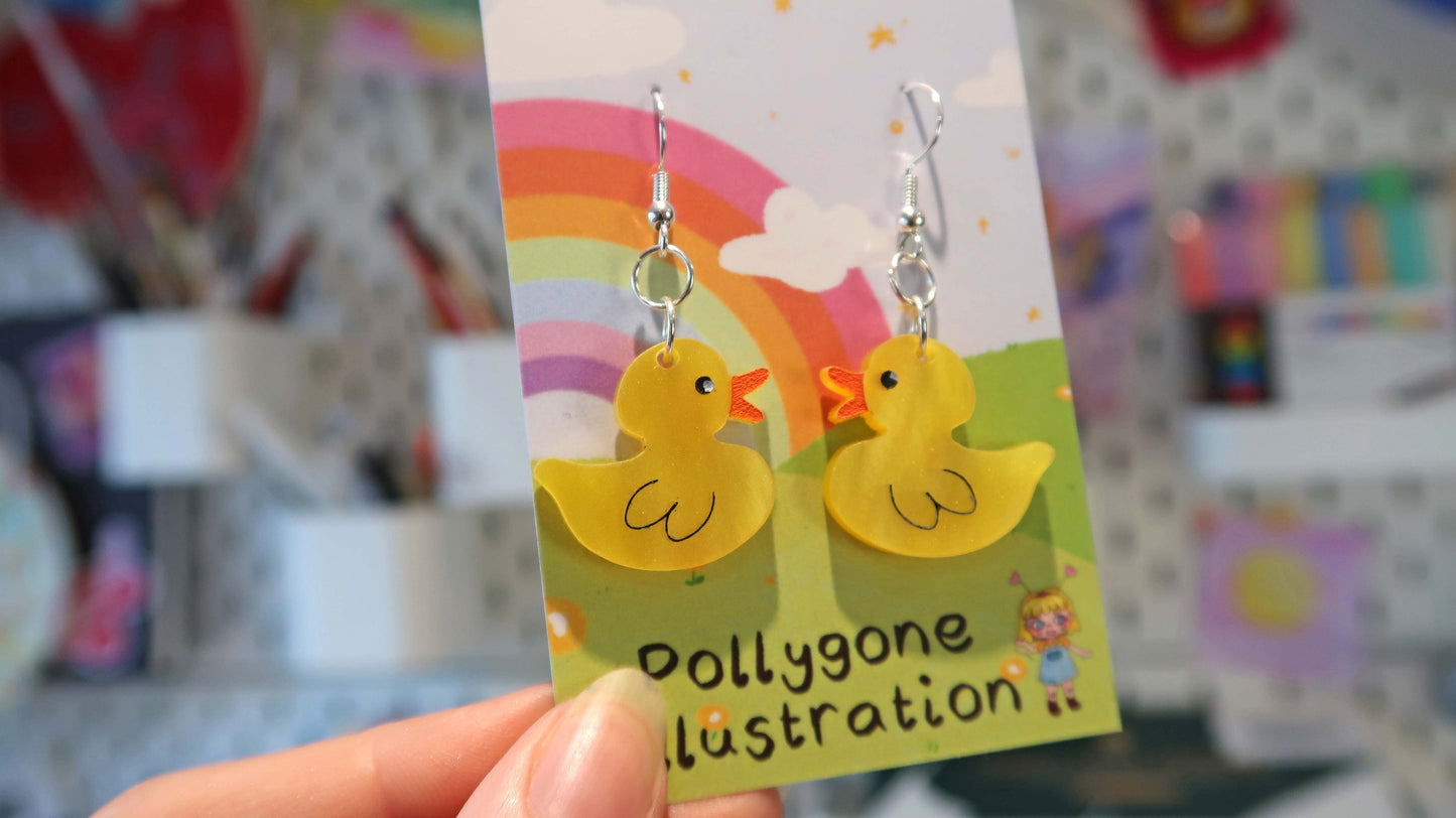 Rubber Duck  Dangly Earrings