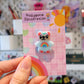 Mini Rainbow Blue Bear Pin