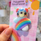 Blue Rainbow Bear badge